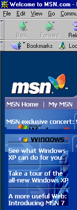 MSN Browser Krieg stoppt den falschen Browser
MSN Marketing Direktor Bob Visse ist ein Lügner, wie diese Aufnahme mit Netscape 4.72 beweist. Er erlaubt Netscape 4.7N Browsern die Seite falsch zu zeigen, stoppt aber Mozilla.
