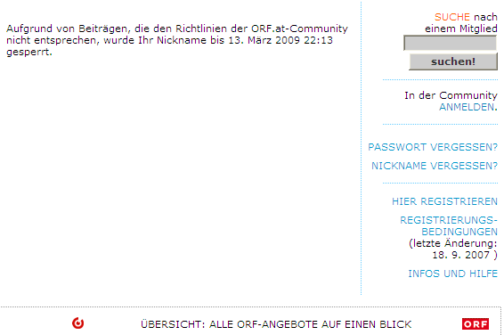 ORF Zensur gegen Aufklärungsarbeit
Die Welt in der ersten fossilen Rezession. Eine Regierung die den Ernst der Lage negiert. Eine ORF Frage des Tages, die Aufklärungsarbeit mit Zensur beantwortet.