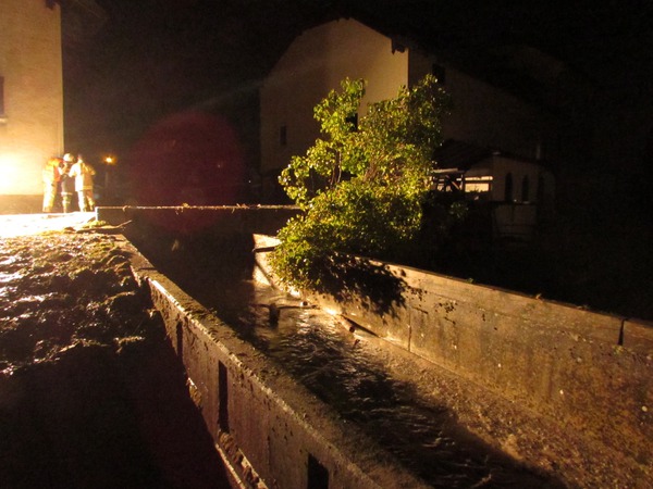 01:24 Almost no water in the Grünbach
Just above the Almkanal, which the Grünbach crosses with a bridge, almost no water flows. Why? Large amounts of water enter the Almkanal right next to it.